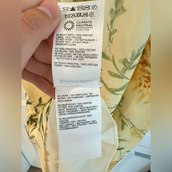 NWOT Reformation Gloria Dress in Honeyglow Floral Yellow Dress, size 2 - Picture 13 of 14